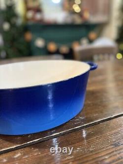 Staub Basix Enameled Cast Iron Oval Dutch Oven Blue 6 Qt #31 Made In France Vtg