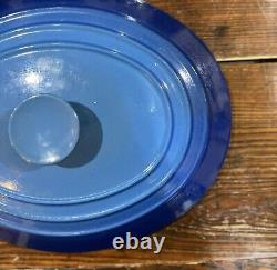 Staub Basix Enameled Cast Iron Oval Dutch Oven Blue 6 Qt #31 Made In France Vtg