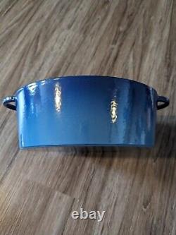 Staub Basix Enameled Cast Iron Oval Dutch Oven Blue 6 Qt #31 Made In France Vtg