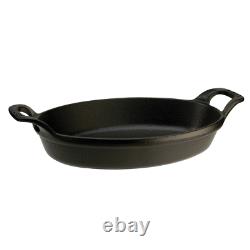 Staub Cast Iron 11-inch x 8-inch Oval Baking Dish Matte Black
