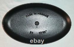 Staub Cast Iron 14.5 x 8.0 OVAL Fish Plate Dish with Lid MATTE BLACK