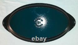 Staub Cast Iron 14.5 x 8.0 OVAL Fish Plate Dish with Lid MATTE BLACK