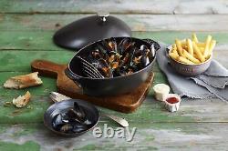 Staub Cast Iron 2-qt Mussel Pot Matte Black