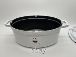 Staub Cast Iron 5.75 Quart Oval Cocotte Dutch Oven, White NEW WITH DEFECTS
