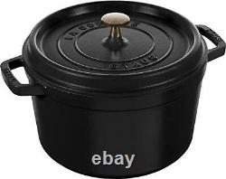 Staub Cast Iron 5-qt Tall Cocotte Matte Black, Made in France