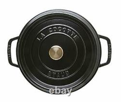 Staub Cast Iron 5-qt Tall Cocotte Matte Black Made in France
