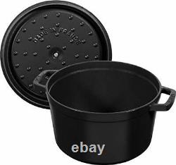 Staub Cast Iron 5-qt Tall Cocotte Matte Black, Made in France