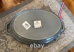 Staub Cast Iron Enamel Oval Gratin 9 3/4 X 6 7/8 New Graphite Gray