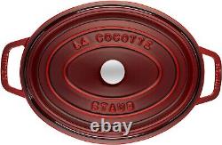 Staub Cast Iron Oval Cocotte, Size 5.75 Qt, Color Grenadine