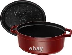 Staub Cast Iron Oval Cocotte, Size 5.75 Qt, Color Grenadine