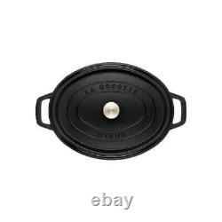 Staub Cast Iron Oval Cocottes 1.1 qt, Oval, Cocotte, Black Matte