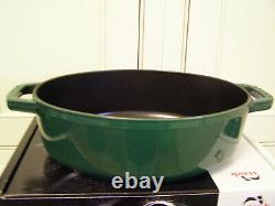 Staub Cast Iron Oval Wide Cocotte, 4Qt, Emerald Green, France, New