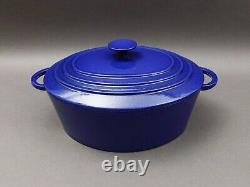 Staub France Basix #31 Blue Enamel Cast Iron Oval Dutch Oven Casserole 6 Qt