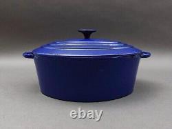 Staub France Basix #31 Blue Enamel Cast Iron Oval Dutch Oven Casserole 6 Qt