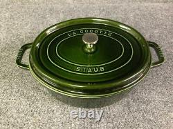 Staub La Cocotte Basil Green Oval Cast Iron 12 1/4 5.75 qt Dutch Oven Pot