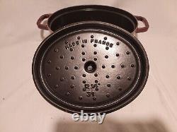 Staub La Cocottoe Enameled Cast Iron Oval Dutch Oven #31 Dark Red