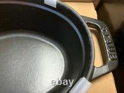 Staub Mini Oval Cocotte 1Qt Black Matte 1101725 new in box