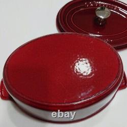 Staub Oval 23cm Grenadine Red Cast Iron Cookware France NEW