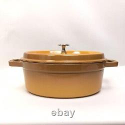 Staub Pico Cocotte Oval 27cm Mustard Yellow Cast Iron Cookware France