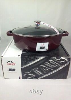 Staub in Grenadine New 4-qt Shallow Oval Cocotte Including Glass Lid