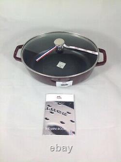 Staub in Grenadine New 4-qt Shallow Oval Cocotte Including Glass Lid