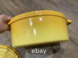 Staub lemon yellow rare cast iron pot oval 31cm