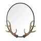 Stunning Cast Iron Antler Oval Decorative Wall Mount Mirror Home Décor