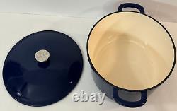 Sur La Table Cast Iron Oval Dutch Oven 8 Quart Blue Pot with Lid & Handles CLEAN