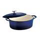 Tramontina Covered Oval Dutch Oven Enameled Cast Iron 5.5-Quart Gradated Cobalt