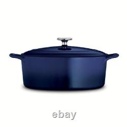 Tramontina Dutch Oven 5.5qt. Oval Enameled Cast Iron With Lid Gradated Cobalt