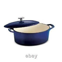 Tramontina Dutch Oven 5.5qt. Oval Enameled Cast Iron With Lid Gradated Cobalt