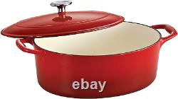 Tramontina Enameled Cast Iron Covered Dutch Oven 7-Quart Gradated Red, 80131/052