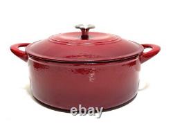 Tramontina Gourmet 7-qt. Enameled Cast Iron Covered Oval Dutch Oven RED