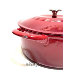 Tramontina Gourmet 7-qt. Enameled Cast Iron Covered Oval Dutch Oven RED