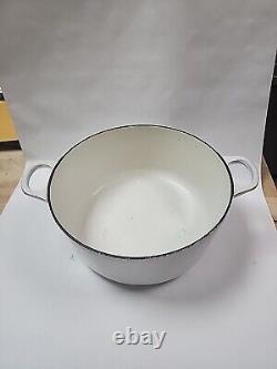 VINTAGE Le Creuset # 24 DOUFEU Cousances IN WHITE