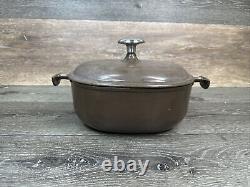 VTG Le Creuset France #25 Brown Cast Iron La Mama Enzo Mari Oval Dutch Oven