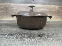 VTG Le Creuset France #25 Brown Cast Iron La Mama Enzo Mari Oval Dutch Oven