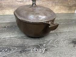 VTG Le Creuset France #25 Brown Cast Iron La Mama Enzo Mari Oval Dutch Oven