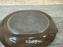 VTG Le Creuset France #25 Brown Cast Iron La Mama Enzo Mari Oval Dutch Oven