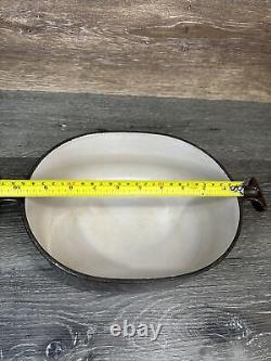 VTG Le Creuset France #25 Brown Cast Iron La Mama Enzo Mari Oval Dutch Oven