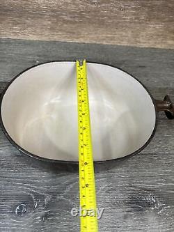 VTG Le Creuset France #25 Brown Cast Iron La Mama Enzo Mari Oval Dutch Oven