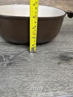 VTG Le Creuset France #25 Brown Cast Iron La Mama Enzo Mari Oval Dutch Oven