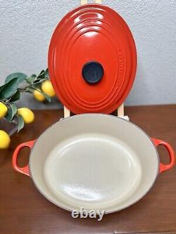 VTG Le Creuset Oval Dutch Oven #29 E 5 QTs CHERRY RED Cast Iron Enamel French