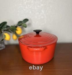 VTG Le Creuset Oval Dutch Oven #29 E 5 QTs CHERRY RED Cast Iron Enamel French