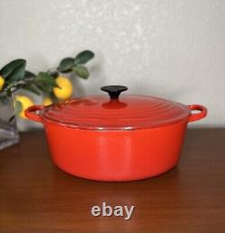 VTG Le Creuset Oval Dutch Oven #29 E 5 QTs CHERRY RED Cast Iron Enamel French