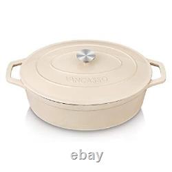 Vancasso Enameled Cast Iron Dutch Oven 9.3 Quart Dutch Oven Pot with Lid Oval