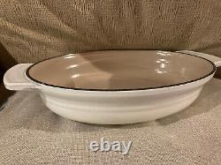 Very Large Le Creuset Cast Iron White Oval Gratin Roasting Dish Size 29 14 Inch