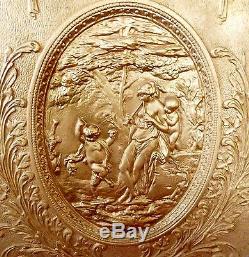 Victorian Cast Iron Fire Place Cover. High Relief Greek Scene in Central Oval