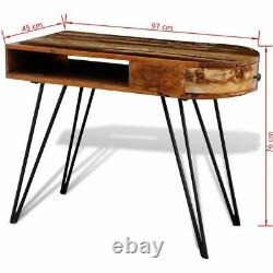 VidaXL Solid Wood Reclaimed Desk with Iron Pin Legs Writing Computer Desk