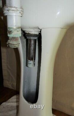 Vintage 1920s White Pedestal Porcelain Cast Iron Bathroom Sink 24 x 19 Rectangle